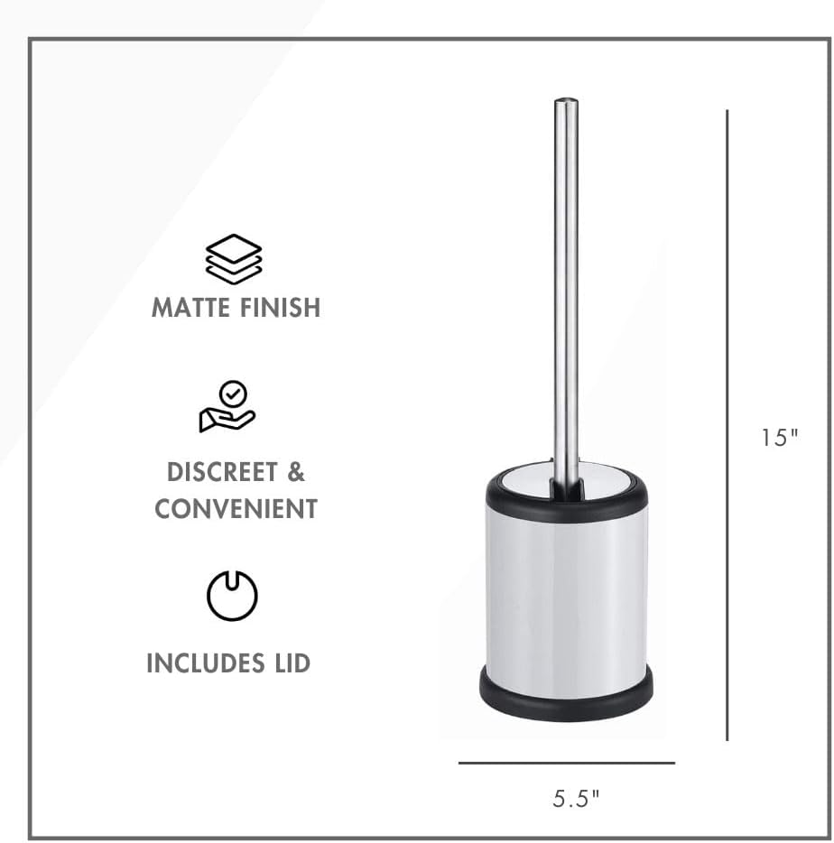 Toilettree Products Deluxe Toilet Brush with Lid - Stainless Steel image number 3