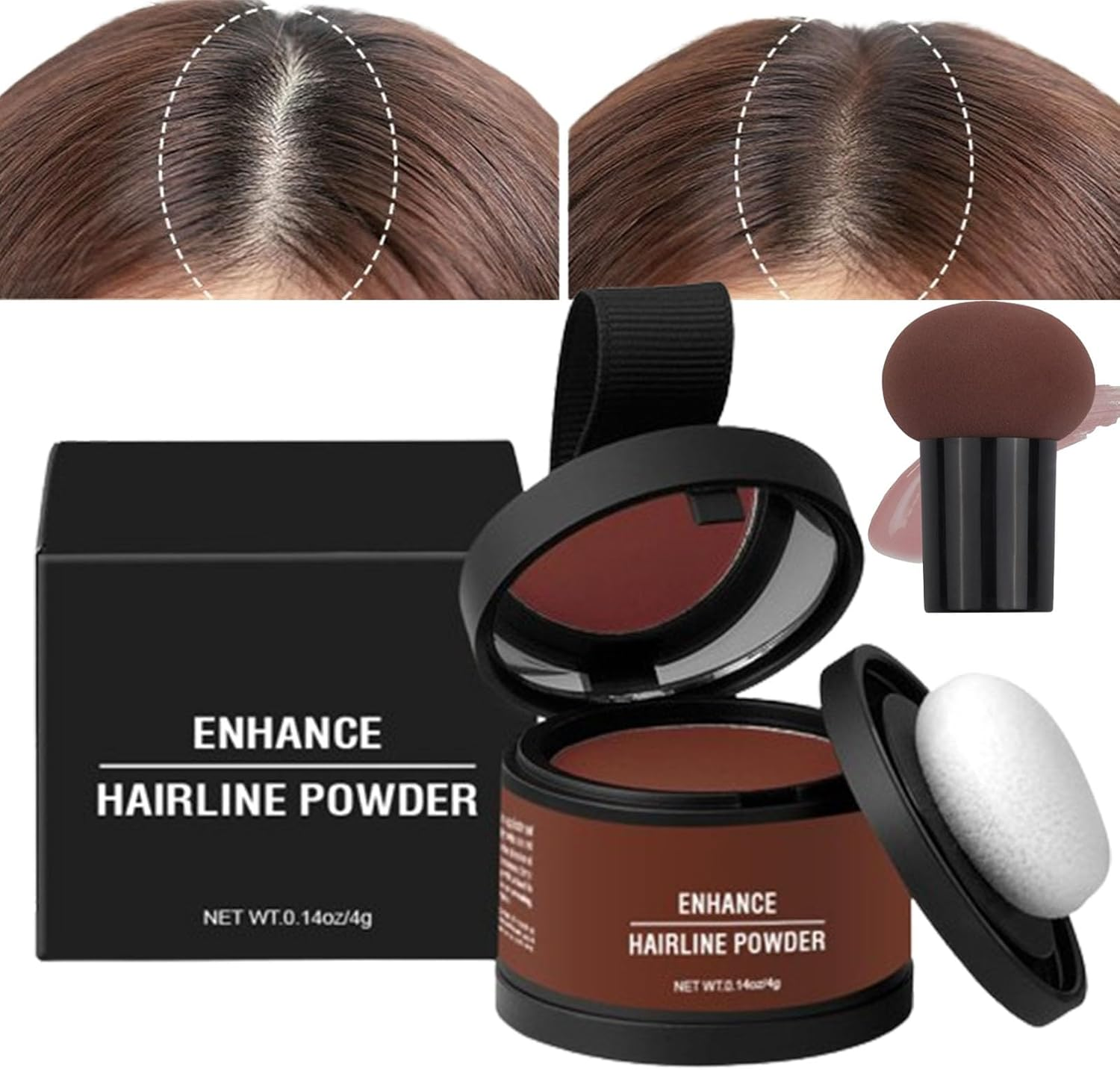 Waverloo Magic Root Cover Up, Waverlo Magic Root Cover Up, Waverly Magic Root Cover Up, 14 Colors Root Touch up Powder with Mirror, Instantly Conceals Hair Loss, Water Sweat Resistant (#06 Dark Brown)
