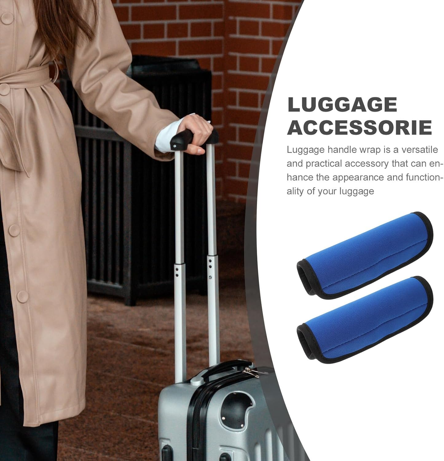 HORIALENCE 2Pcs Luggage Handle Wraps Soft Grip Covers Lightweight Suitcase Protector Travel Accessories for Easy Identification and Comfortable Carrying image number 1