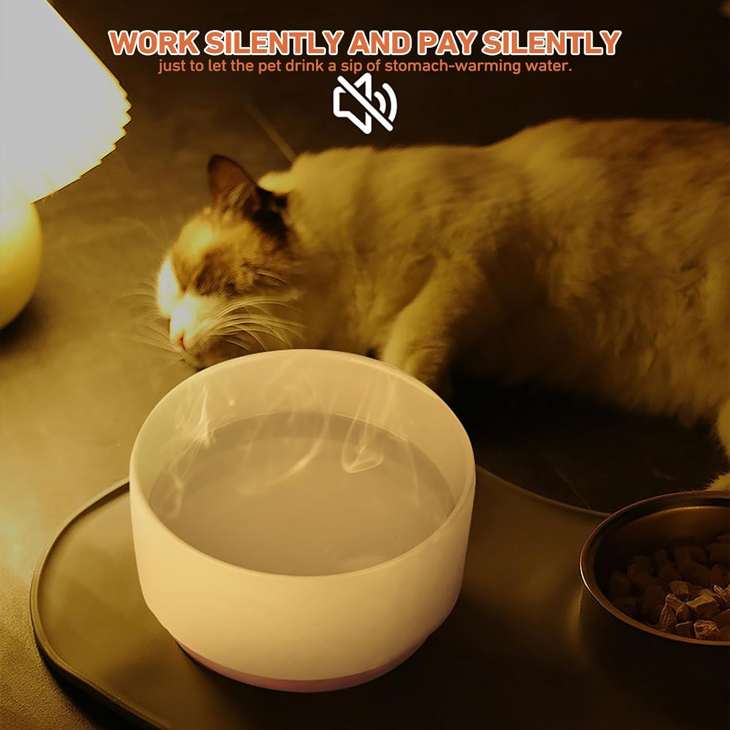 Heated Water Bowl, Ceramic Thermal Pet Bowl 1000Ml, Chicken Water Heater with 30&deg;C Constant Temperature, Battery Operated Heated Pet Bowl, USB Heating Dog Heated Bowl for Winter image number 4