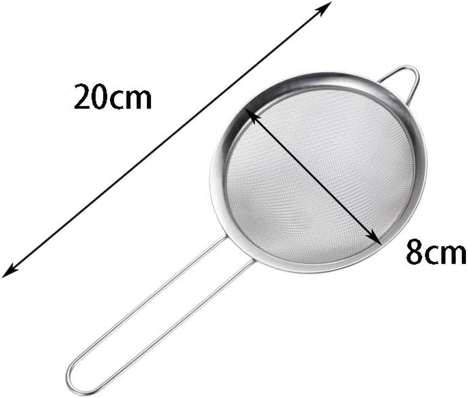 Stainless Steel Fine Mesh Strainer 2 PCS, Handle Sieve Mesh Strainers Sieve Flour Sifter Set for Kitchen image number 6