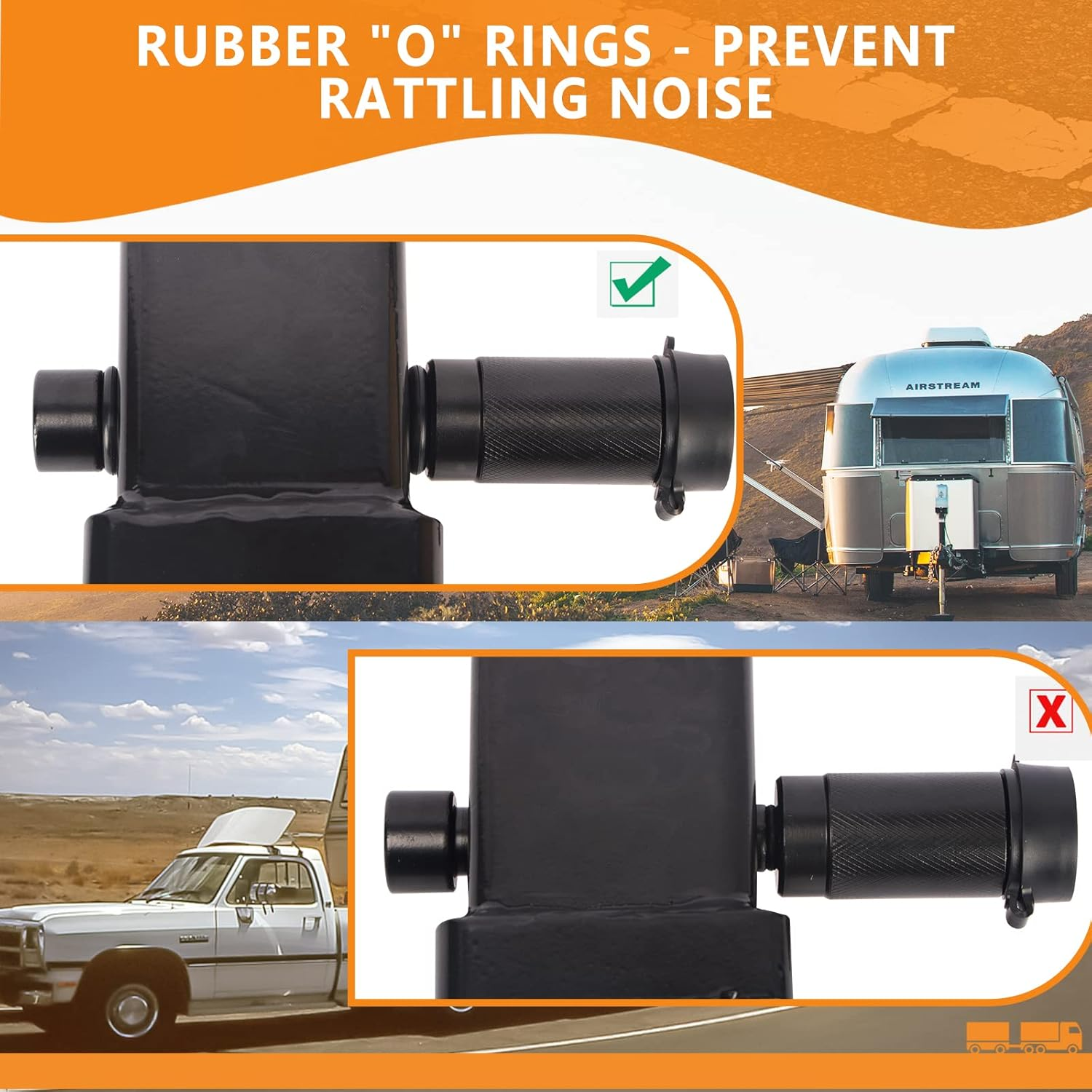 META Hardware Trailer Hitch Locks, Hitch Lock with 5/8'' Pin Fits Class III IV 2" Hitch Receivers, Tow Hitch Lock with Anti-Rattle O-Rings for Trailer Truck Car Boat (1 Pack) image number 3