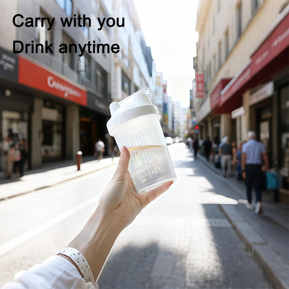 Shaker Bottle for Protein Powder Mixed Plastic Workout Water Bottle 400 Ml with Mixball Non-Leak Cap Shaker Cups for Fitness Sports Gym Supplement Drinks Bottles (Blue) - Blue image number 5