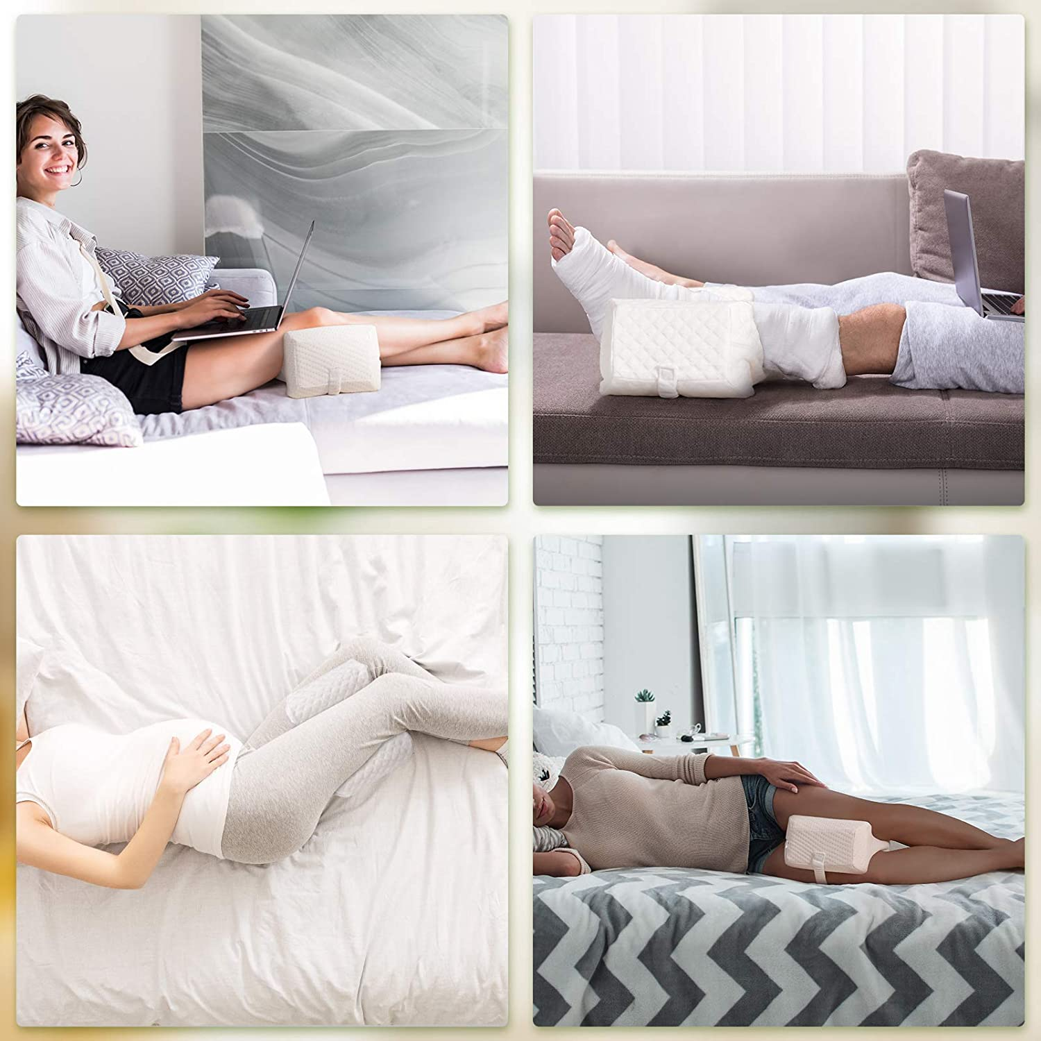 Xcellent Global Memory Foam Knee Pillow with Washable Cover, for Side Sleepers, Hip Leg Pillows for Sleeping, Spacer Cushion for Sciatica Relief, Back Pain, Leg Pain, Pregnancy, Hip and Joint Pain image number 2