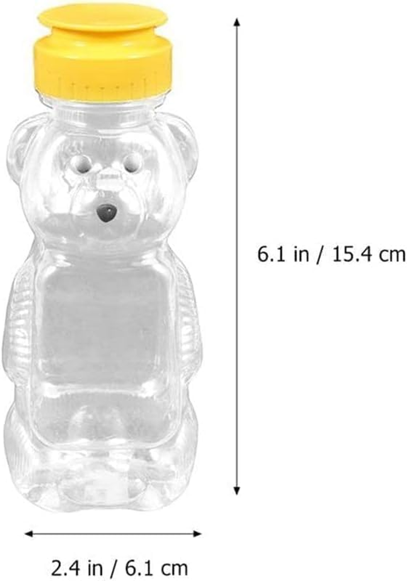 2 Pcs 8 Oz Plastic Bear Honey Bottle Jars, Empty Honey Squeeze Bottle with Flip-Top Lid for Storing and Dispensing, Yellow Flap Caps for Storing and Dispensing Garlic Presses image number 1