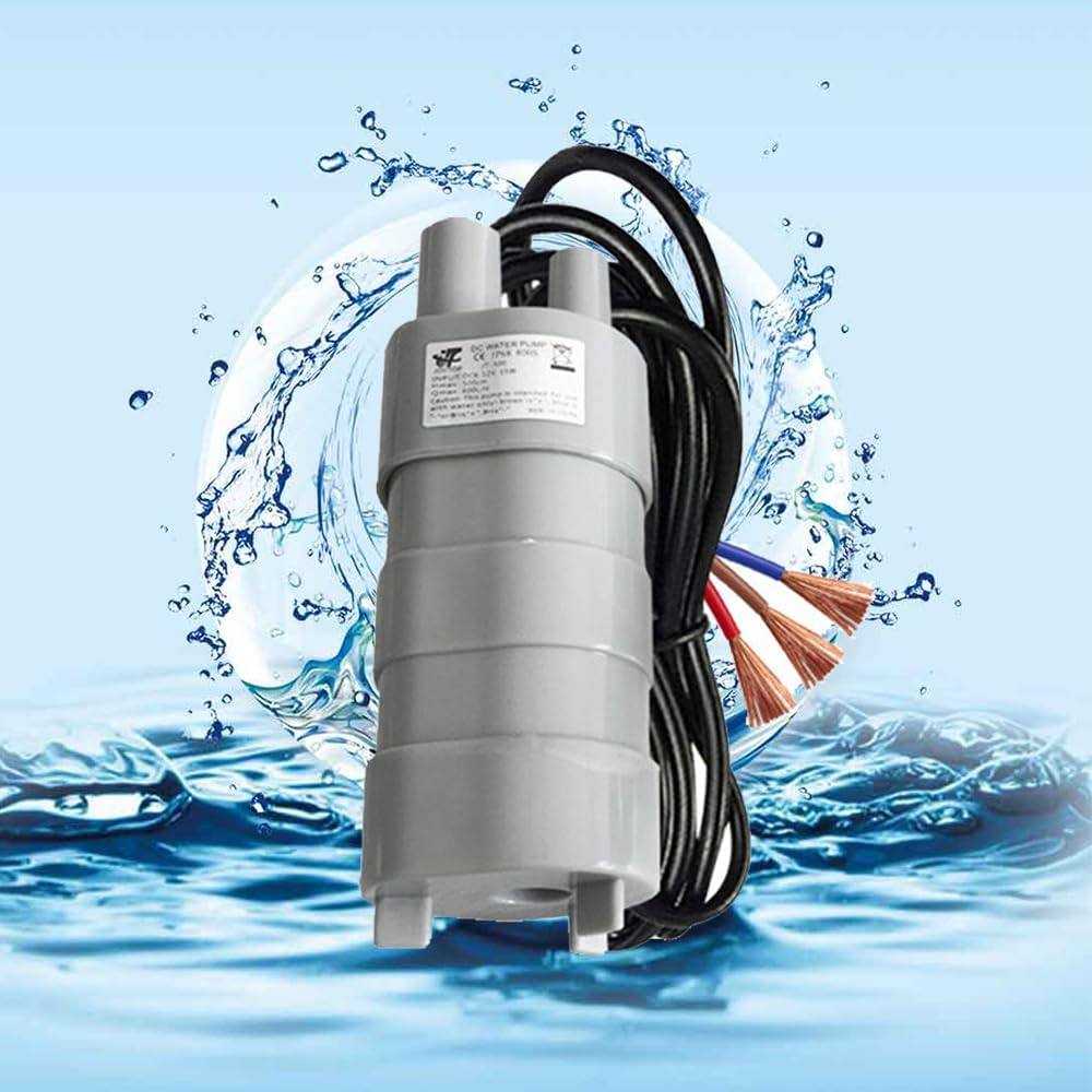 QOOWFEANIG DC 12V 840L/H Micro Submersible Water Pumps with 3.3Ft Tubing &ndash; Ideal for Aquarium, Fish Tank & Fountain