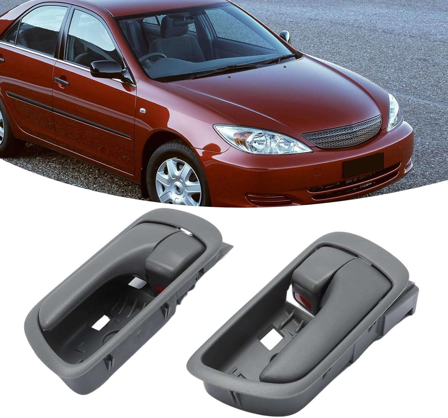 Kasturrboo 2Pcs inside Interior Door Handles for 2002-2006 Camry Left & Right, Interior Front Rear Driver Passenger Side Gray Door Handle, Replace# 69206-AA021 69205-AA021