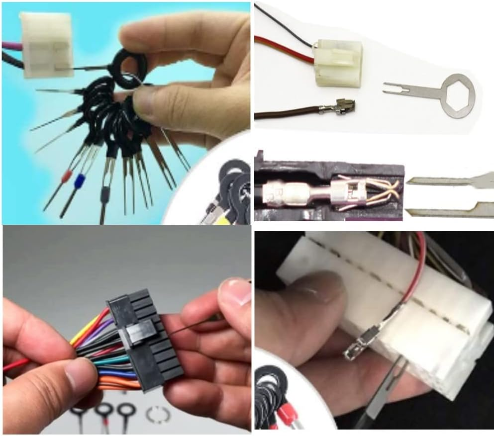 DACUAN Terminal Removal Tool Kit, 62 PCS Terminal Ejector Kit Depinning Key Tool Set Depinning Tool Electrical Connector Pin Removal Tool Kit for Auto Repair Key Removal Tools Universal with Bag image number 2