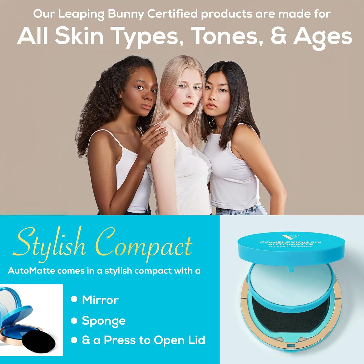 Veil Cosmetics Automatte Mattifying Balm for Poreless Face Makeup Primer, Touch-Up, Paraben Free image number 2