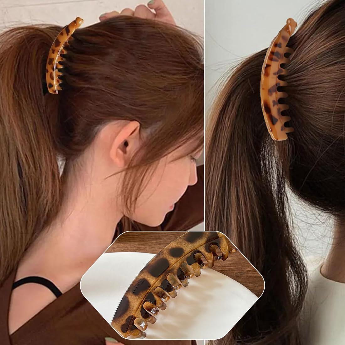 Banana Hair Clips for Women, Pack of 6, Non-Slip Ponytail Holder Clip, Large Banana Clip, Colourful Banana Clip, Banana Hair Clips for Women, Girls, Thick Medium Hair image number 2