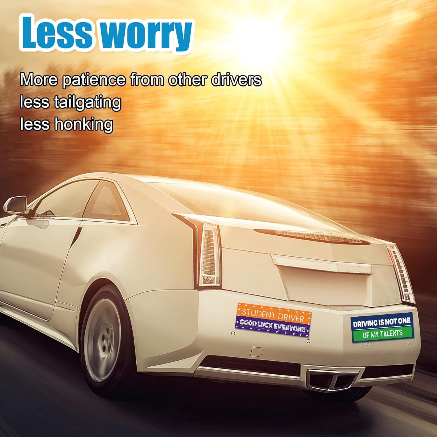 4Pcs Student Driver Magnet for Car, Reflective Car Bumper Stickers Please Be Patient Student Magnet Driver in Training Car Magnet Vehicle Safety Attention Sign for Car Windows image number 4