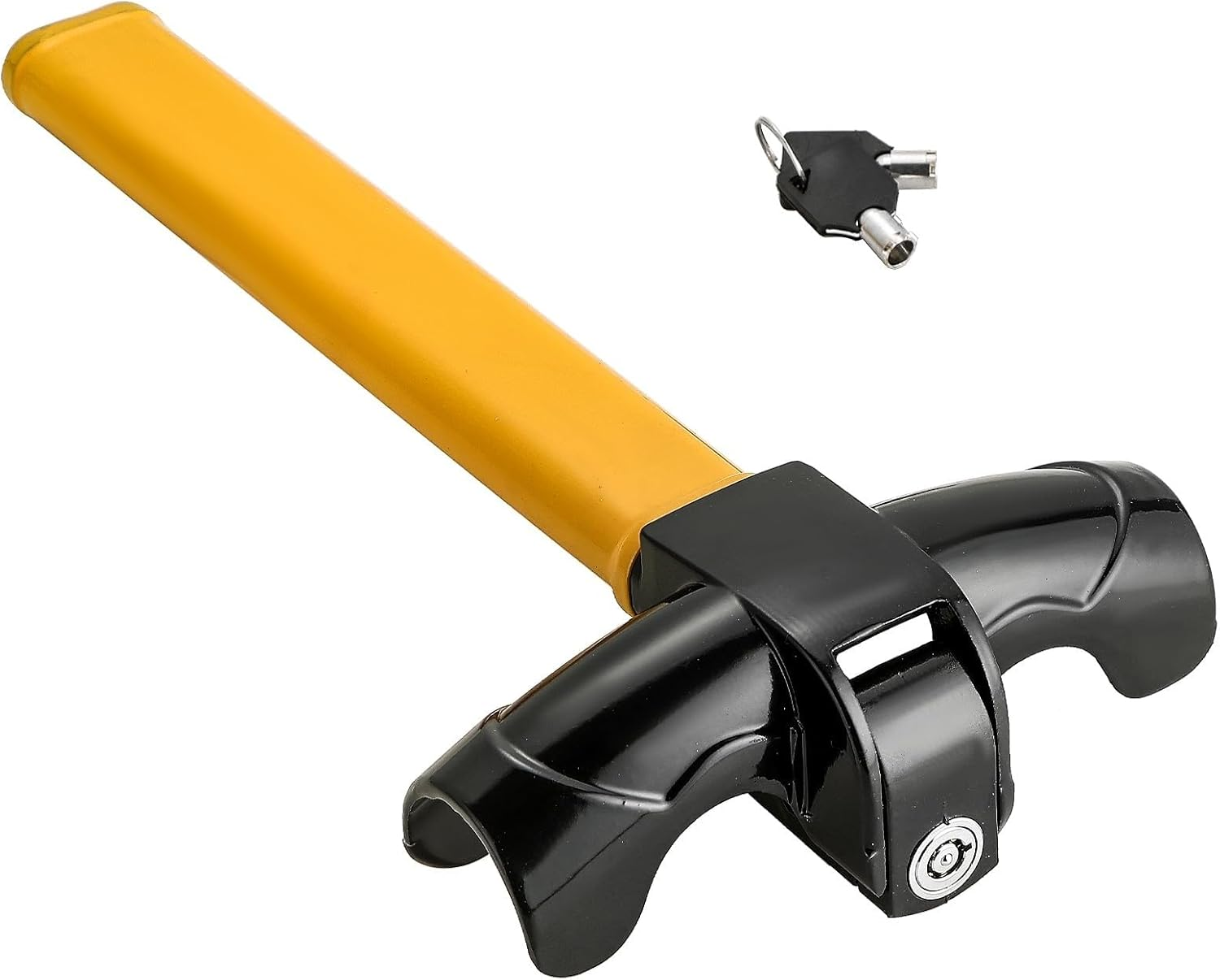 Universal Anti-Theft Car Auto Security Rotary Steering Wheel Lock, Heavy Duty Steering Wheel Lock with 2 Keys Car Security Lock for Truck Van Suvs image number 3