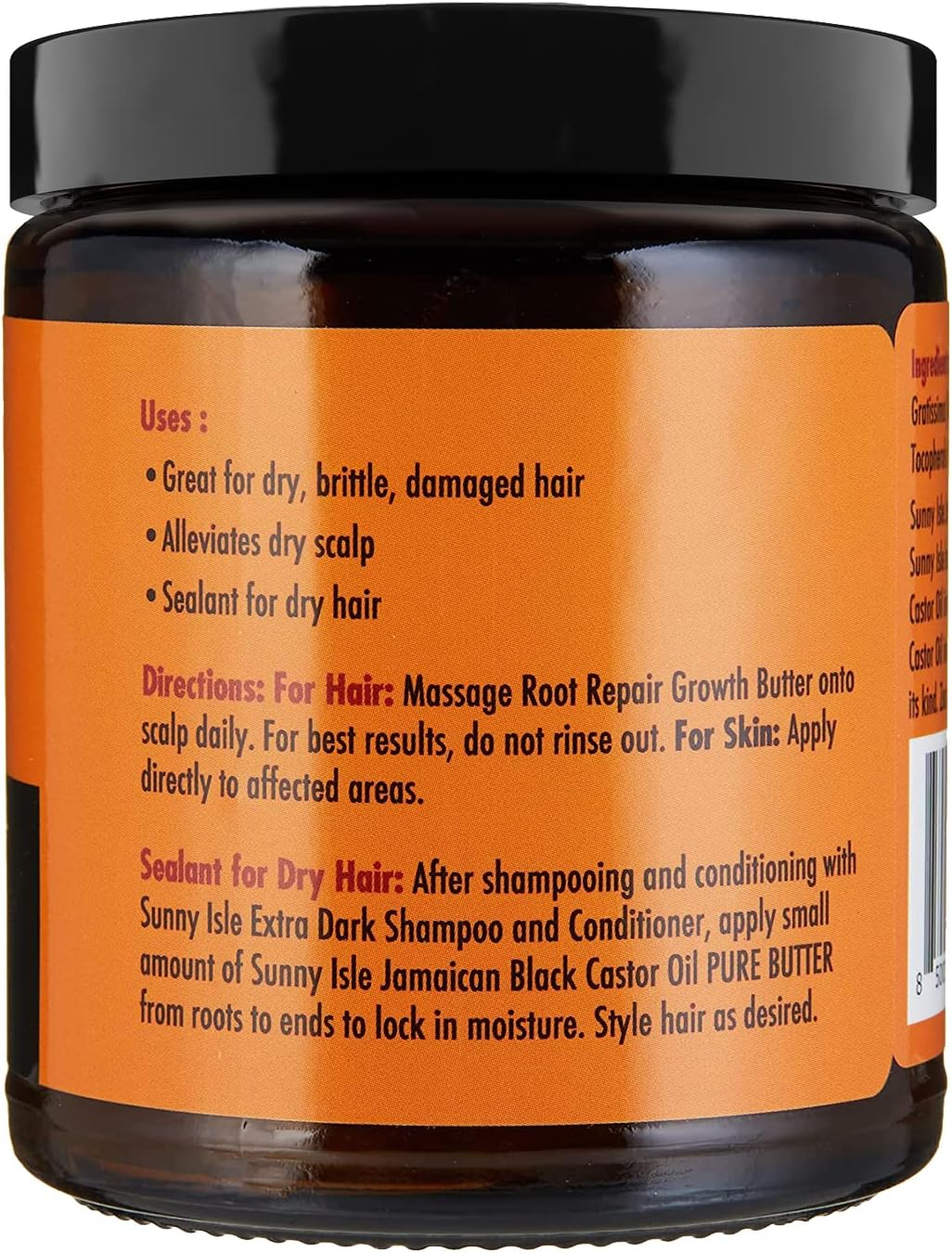 Sunny Isle Jamaican Black Castor Oil Root Repair Growth Butter 8Oz | Restores & Revitalizes ALL Damaged Hair Types | Nutrient-Rich, Stimulates Hair Growth | Fights Dry, Itchy, Flaky Scalp