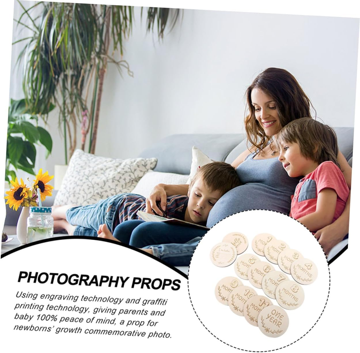 UPKOCH Milestone Cards Pregnancy Commemorative Birthday Cards Newborn Birth Photo Props for Newborns image number 6