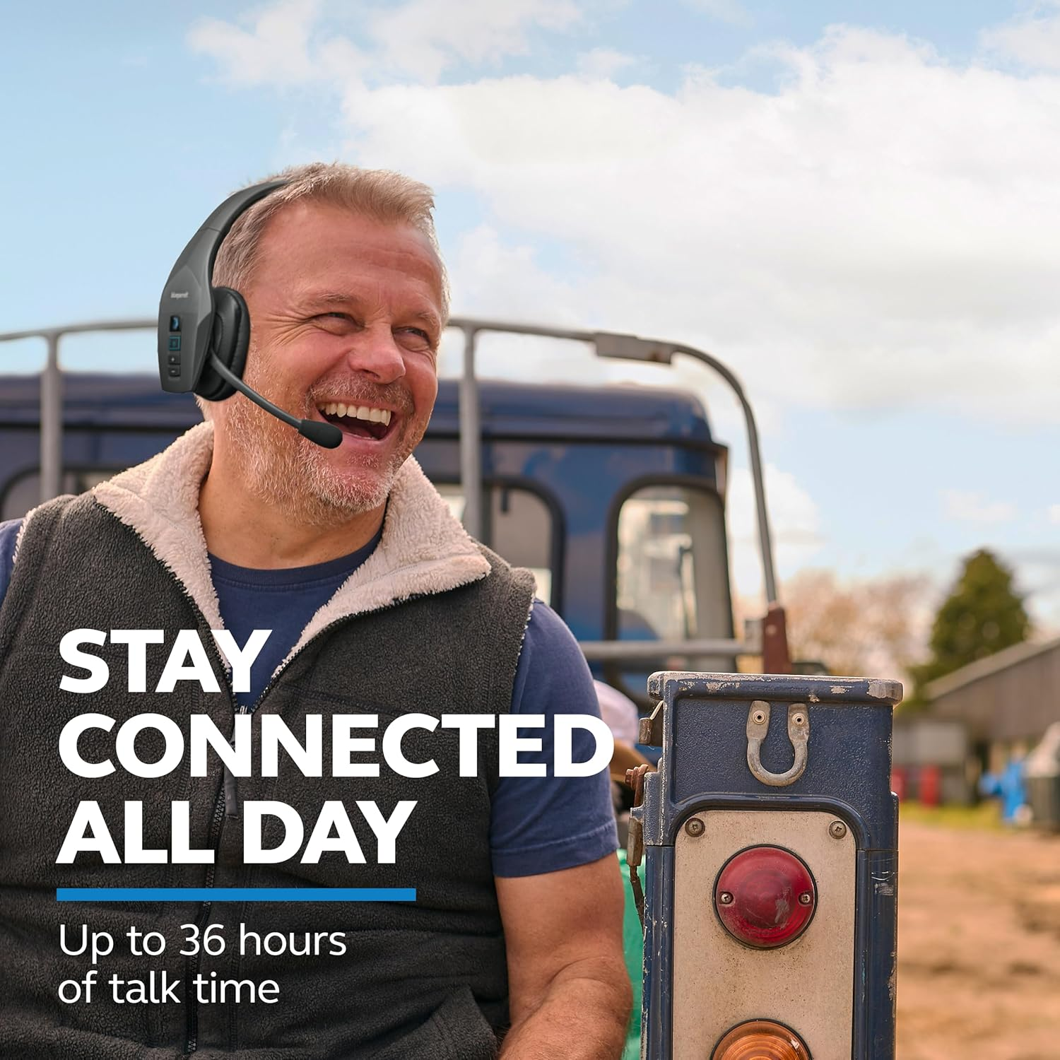 Blueparrott S650-XT Bluetooth Wireless Headphones 96% Noise Canceling over Head Trucker Headset with Mic, 2-In-1 Convertible Stereo to Mono with ANC, Ip54-Rated Protection, 36 Hrs. Talk Time, Black image number 2