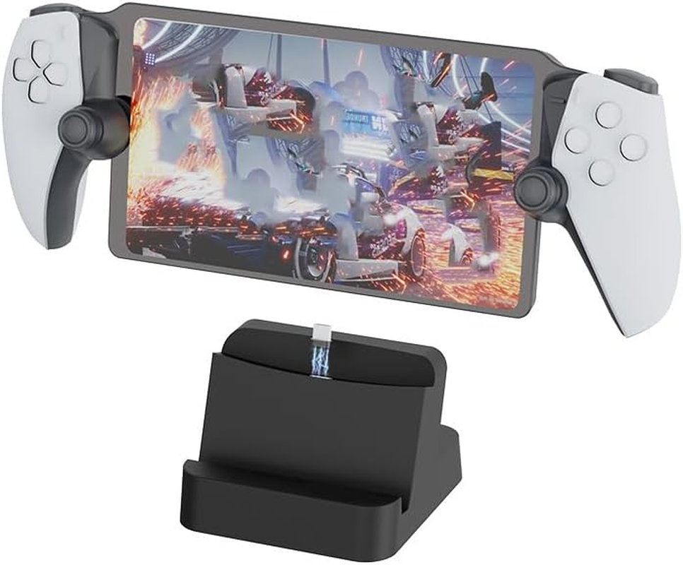 Charging Station Controller Charger for PS5 Fast Charging Dock Portable Charging Stand with Type C Charging Port for Playstation Portal Game Console - White image number 6