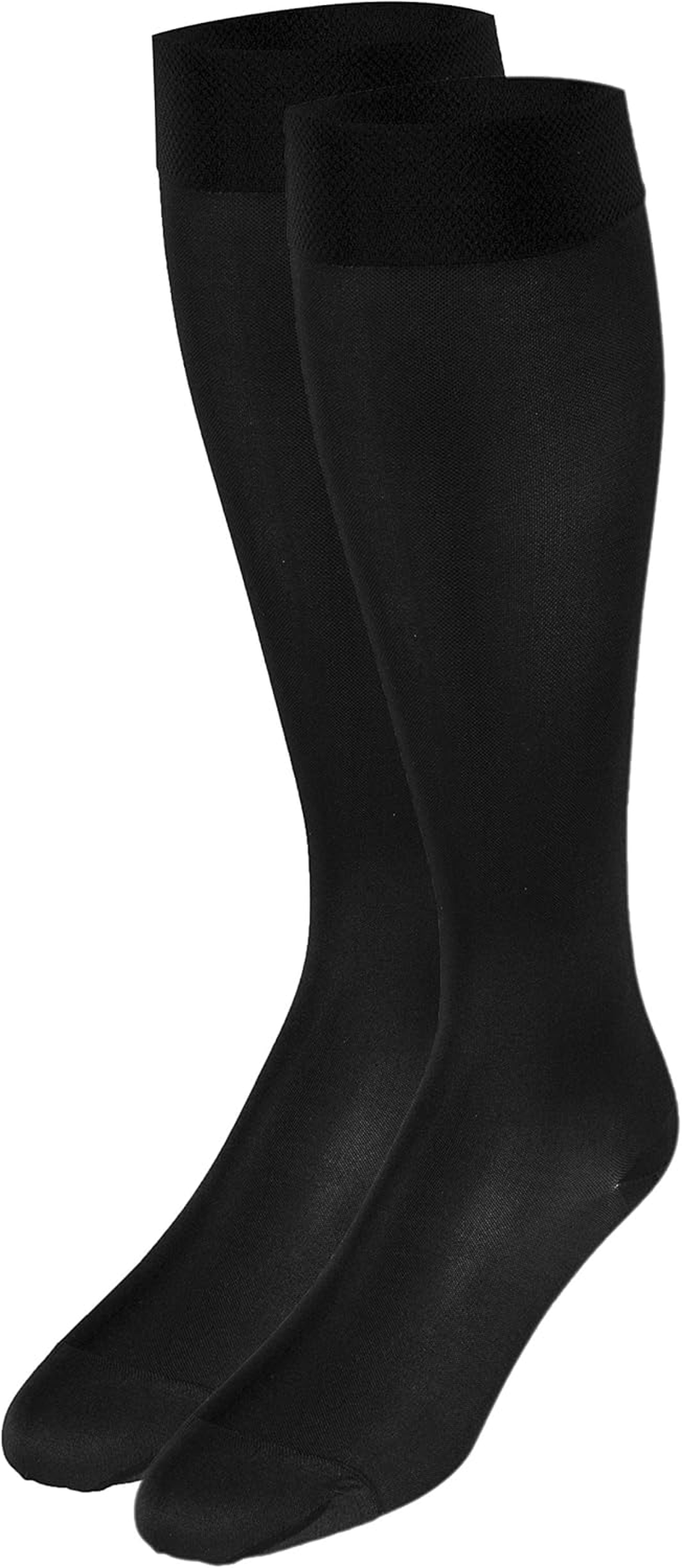 Truform Women'S Compression Stockings, 20-30 Mmhg, Knee High Length, Closed Toe, Opaque, Black, Medium