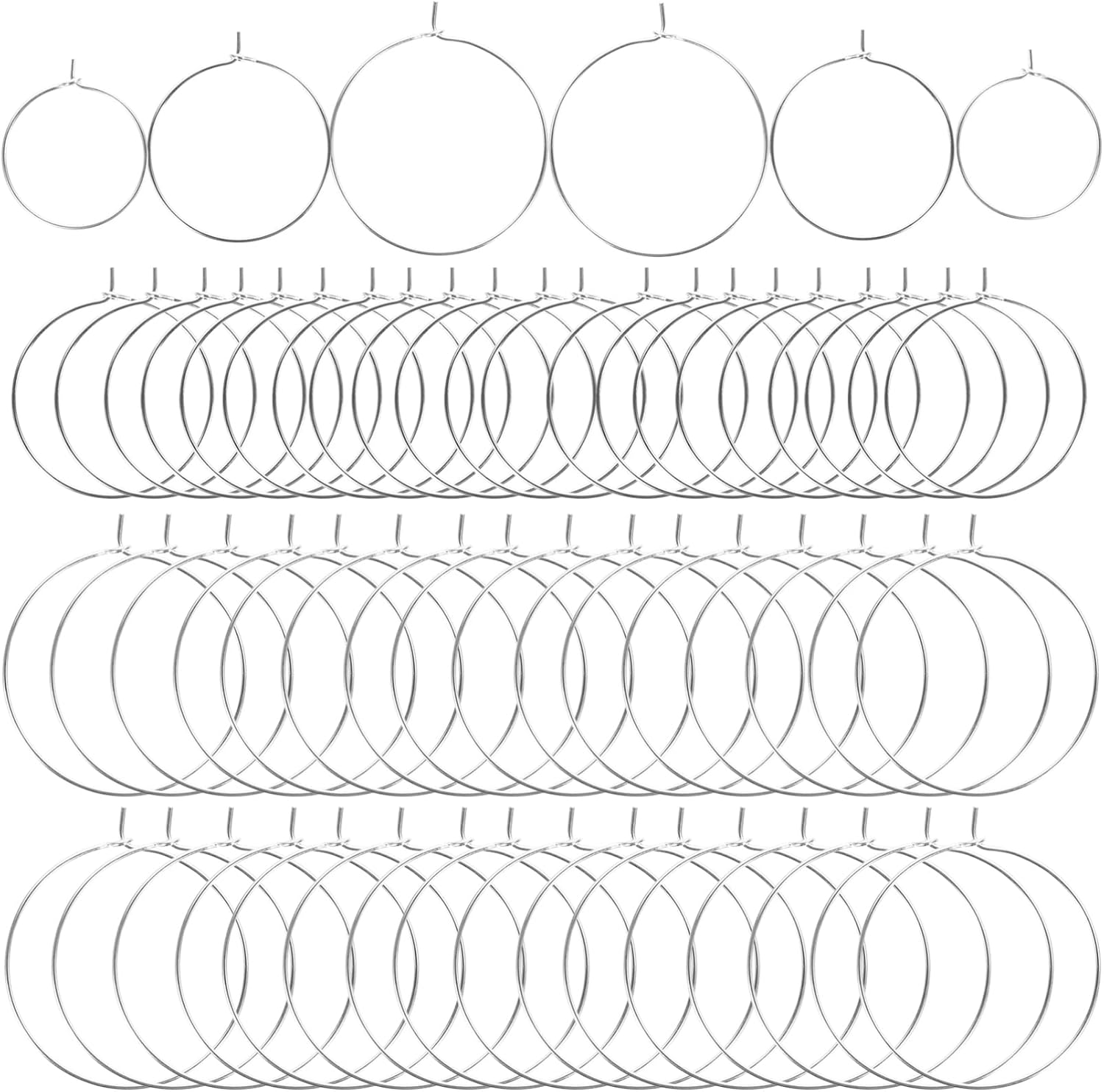 SEWACC 150Pcs Earring Hoops for Jewelry Making DIY Earring Circles round Beading Hoops Jeweley Making Finding for DIY Hoop Earrings Craft Golden