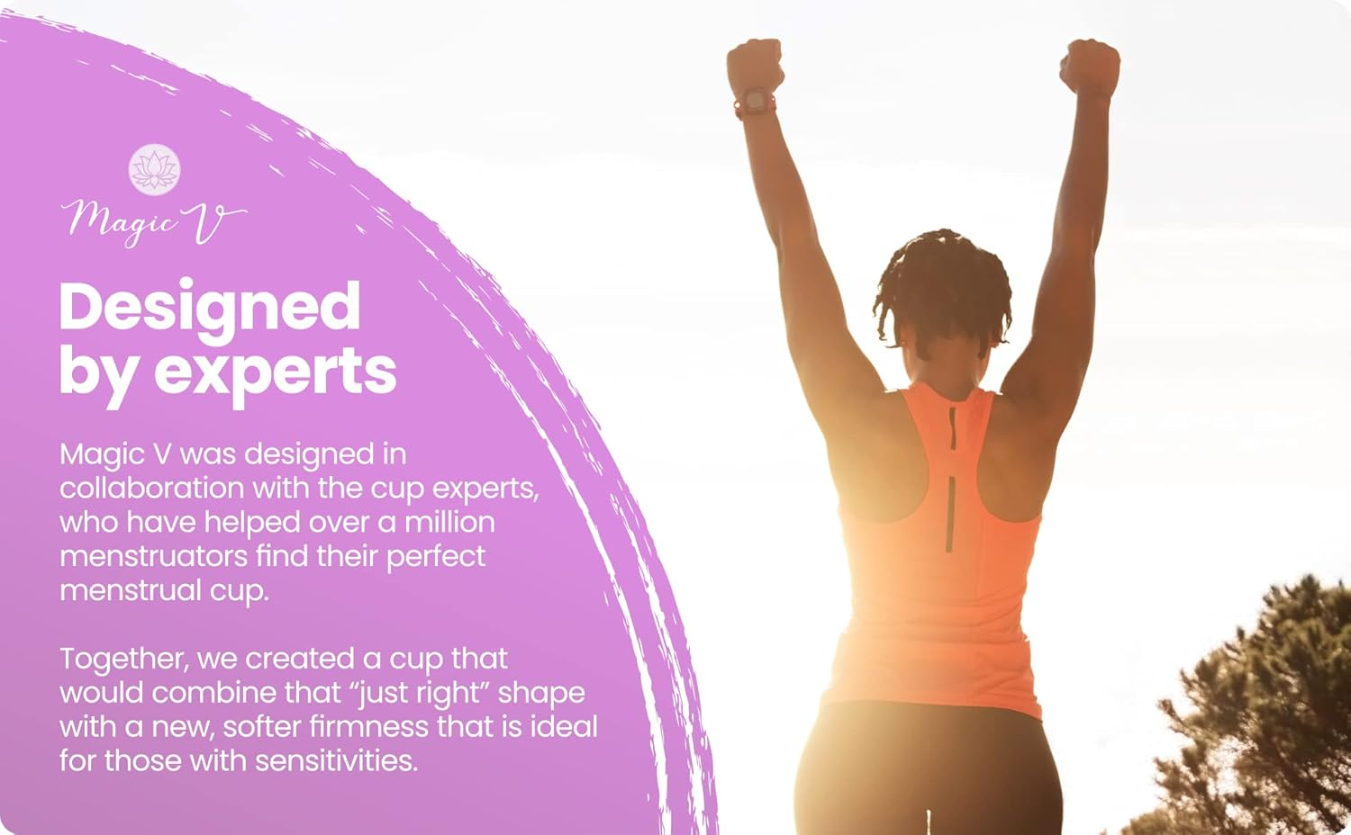 Magic V Steam V Menstrual Cups - Set of 2 Reusable Soft Silicone Period Cups 1 Large 1 Small - Light to Heavy Flow - Soft, Flexible & Hygenic image number 1