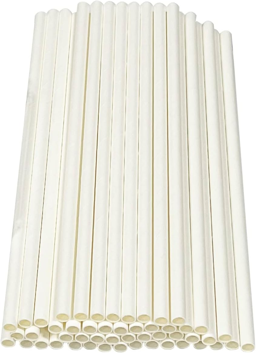 50Pcs Paper Drinking Straws, Biodegradable Paper Straws for Drinking Cocktail, Coffee, Cold Drinks (Black) - Blue image number 3