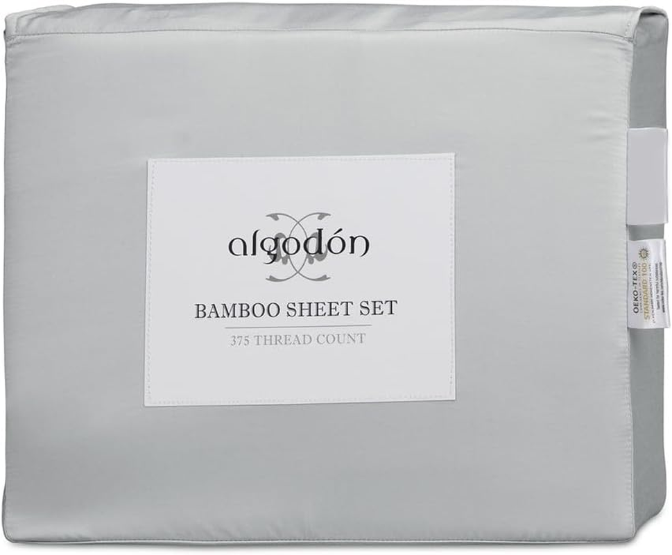 Algodon Bamboo Sheet with Pillow Set, Silver, King image number 3
