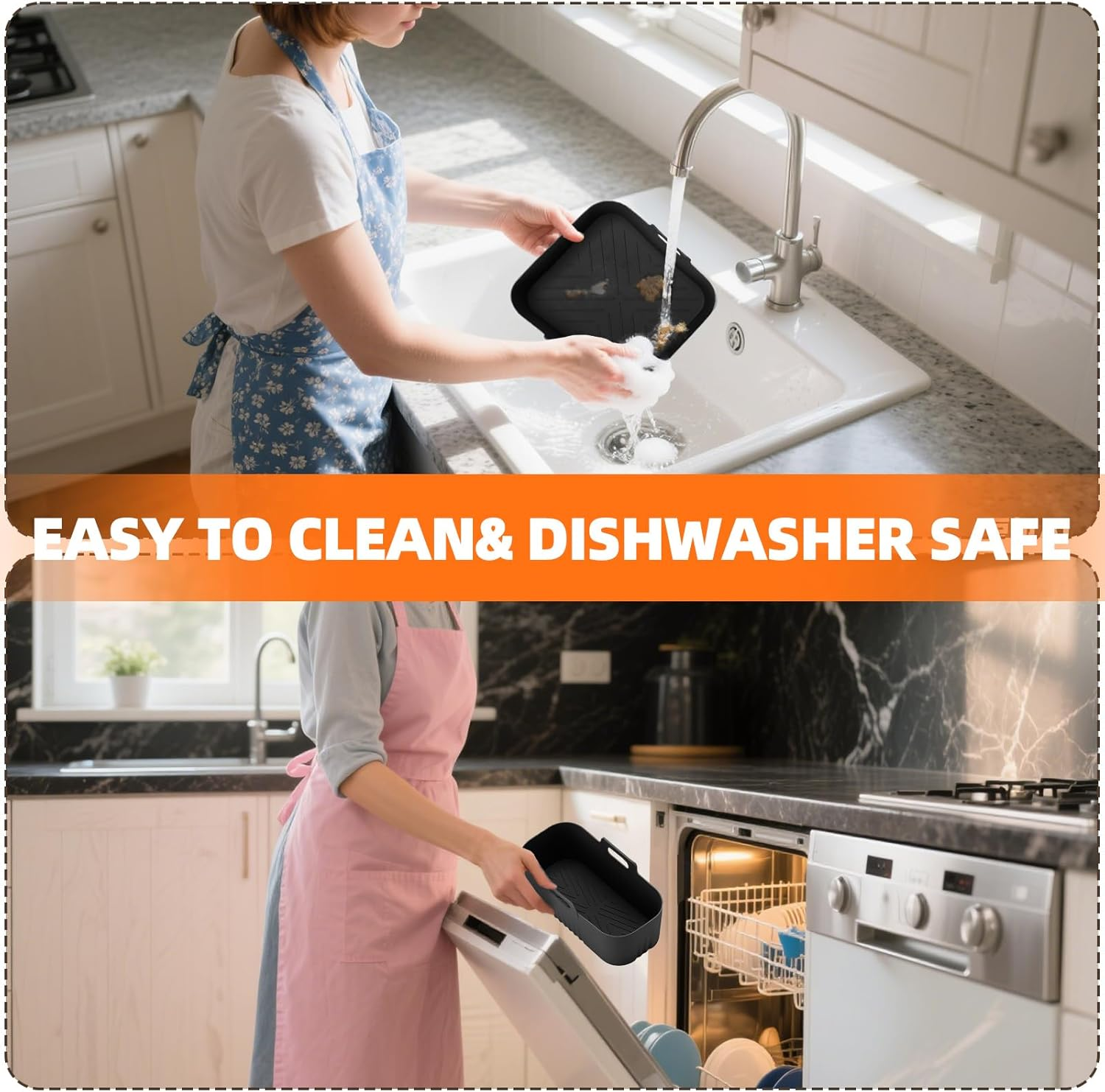 Fiohiros Reusable Silicone Air Fryer Liners for Philips,Silicone Air Fryer Liners Dishwasher Safe, Bpa-Free High Heat Resistant (230&deg;C) with Handles Philips Air Fryer Accessories image number 6