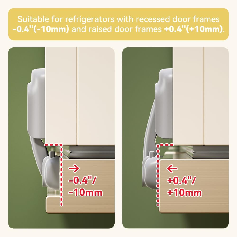 EUDEMON 1 Pack Refrigerator Lock, Child Proof Fridge & Freezer Lock for Kids & Toddlers, Easy to Install,No Tool Need or Drill (Grey) image number 3