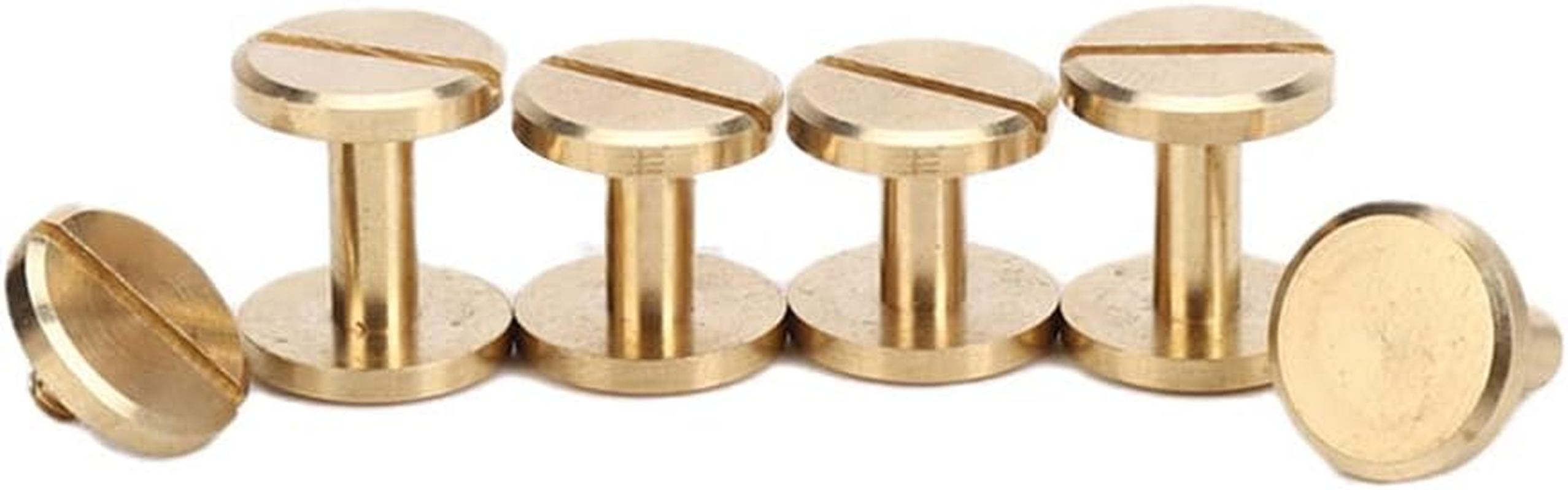 20PCS round Belt Screw Leather Craft Chicago Nail Brass Rivets Stud Head Wallet image number 4