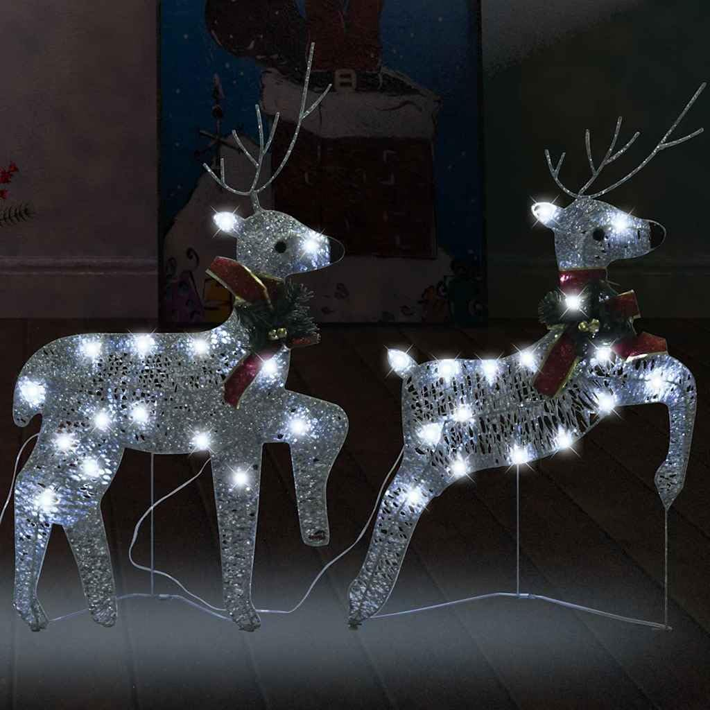 Christmas Reindeers 2 Pcs Silver 40 Leds Holiday Decor Outdoor Lights image number 5