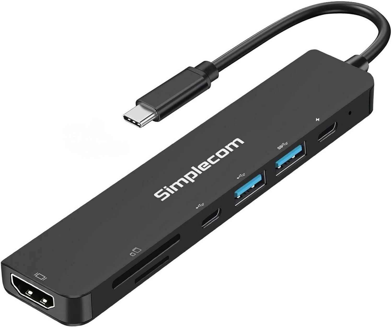 Simplecom CH547 USB-C 7-In-1 Multiport Adapter USB Hub HDMI Card Reader PD image number 1