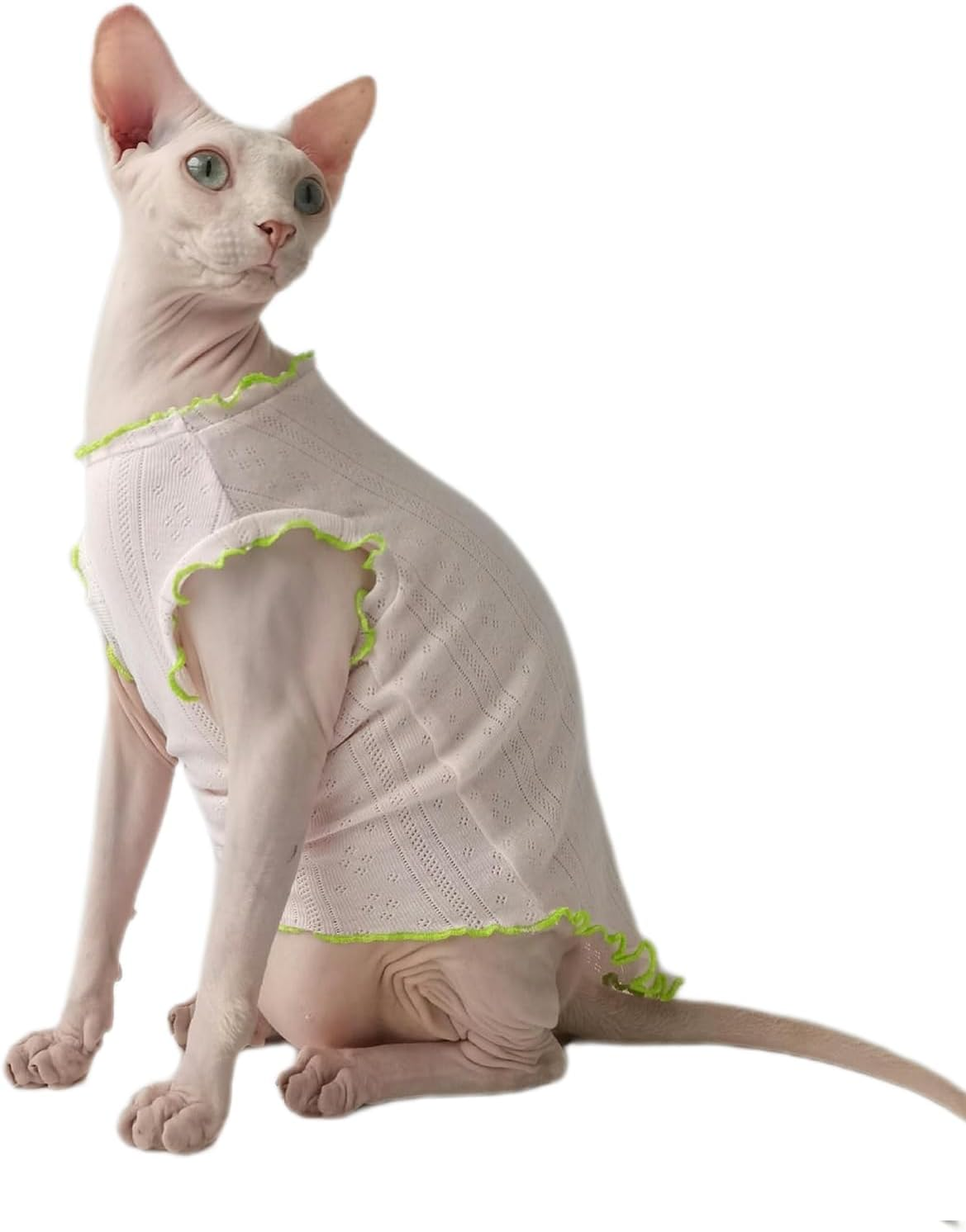 IUOUTG Sphynx Cats Shirt Hairless Cat Clothes Summer Sleeveless Thin Kittens Vest Funny Pullover Cat Pajamas for Sphynx, Cornish Rex, Devon Rex