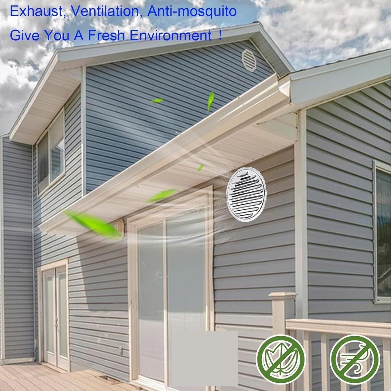 Vent Soffit Vents Exterior,Vent Cover, Air Circulation Ventilation round Vent Cover,Air Vents Louvered Hood Flat Ducting image number 3