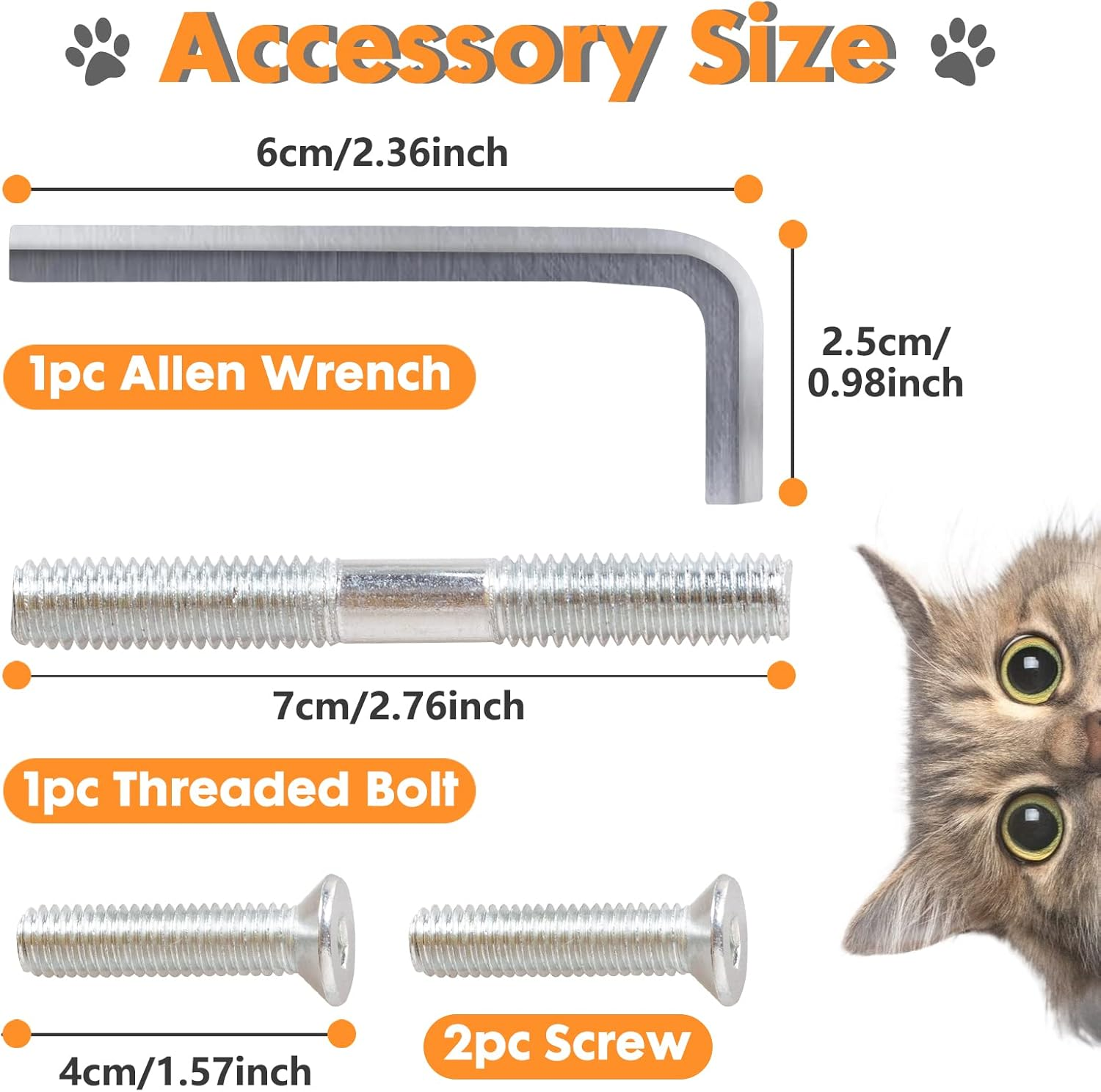 Pinkgarden Natural Sisal Replacement Cat Scratching Post, M8 Cat Scratch Post Refill Pole Parts for Refurbishment, Grey, Include Screws image number 3