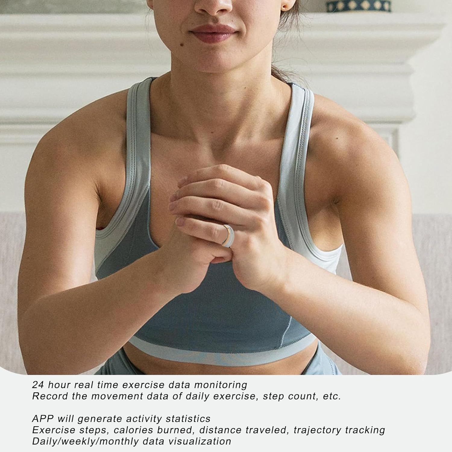 Unisex Fitness Tracker with Sleep Monitor IP68 Waterproof Smart Wearable for Men Women 7-Day Battery Bluetooth Connectivity 10 Size Options image number 4