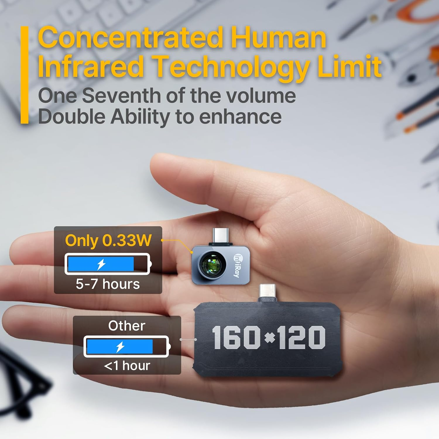 Infiray P2 Pro Thermal Camera for Android, with Magnetic Macro Lens, 256X192 IR High Resolution, -4&deg;F to 1112&deg;F Temp Range, Support Android 9.0 and Above, Works for Smartphones and Tablets image number 2