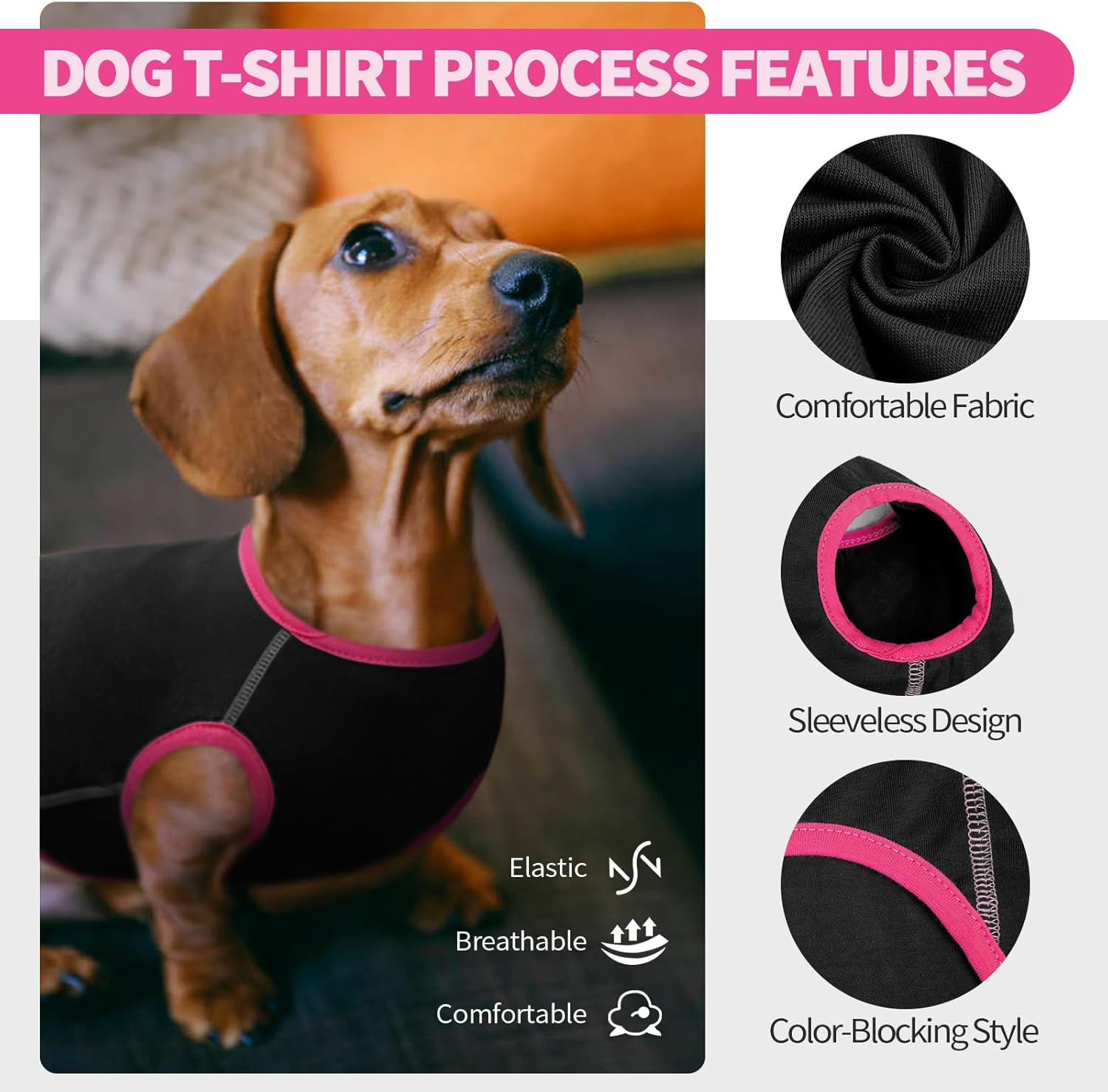 Hjyokuso Dachshund Jumper, Soft Elastic Dachshund Fleece Pullover for Mini Sausage Dogs, Lightweight and Breathable for Home Use or Outdoor Walks, All-Season Wear, Black XS image number 6