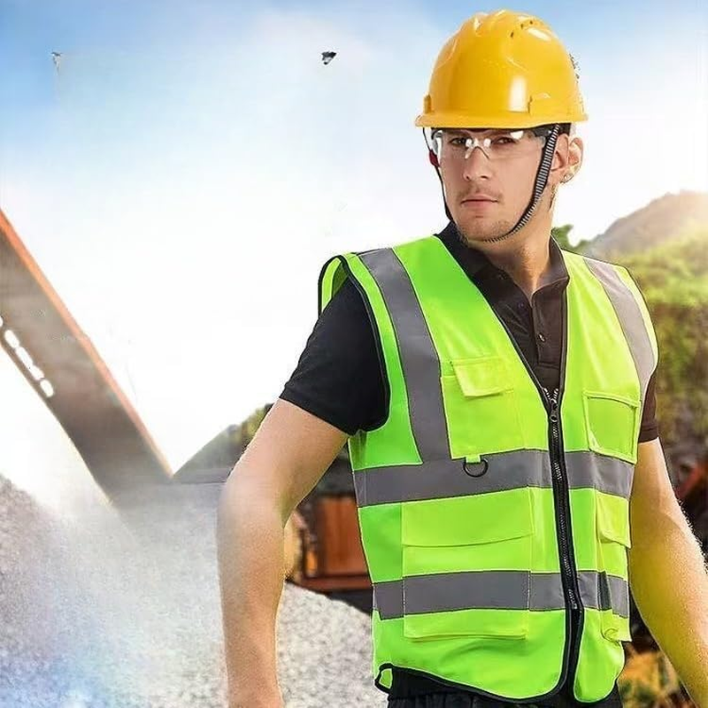 TINNETU 2-Pack High Visibility Yellow Mesh Reflective Safety Vests &mdash; Complete with Secure Zip Pockets and Meets Stringent ANSI Standards &mdash; Ideal Hi-Vis Shirts for Both Men and Women image number 5