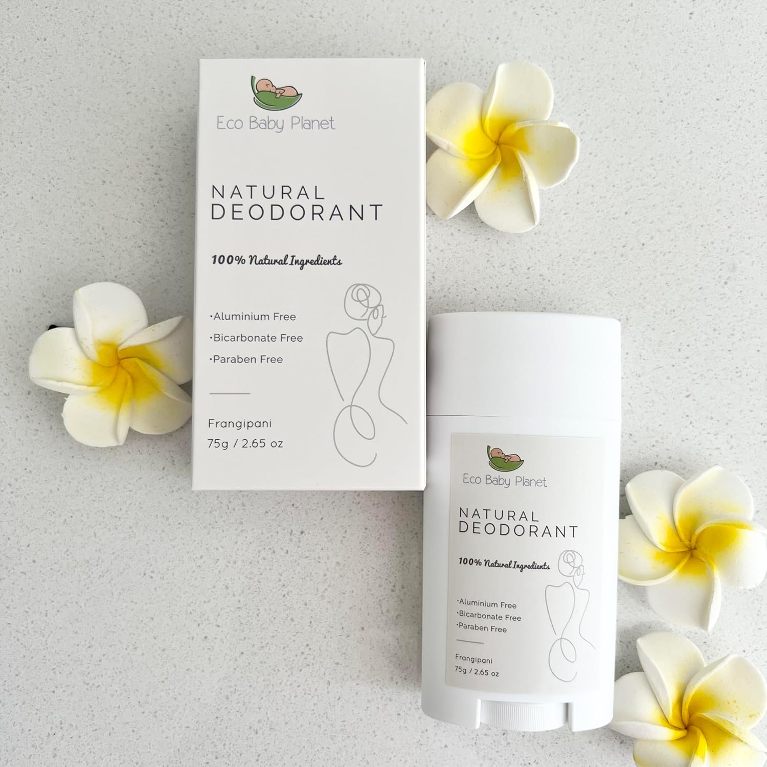 Eco Baby Planet Organic Natural Deodorant - Safe during Pregnancy, Breastfeeding and Beyond- Aluminium and Bicarbonate Free - Frangipani Scent image number 3