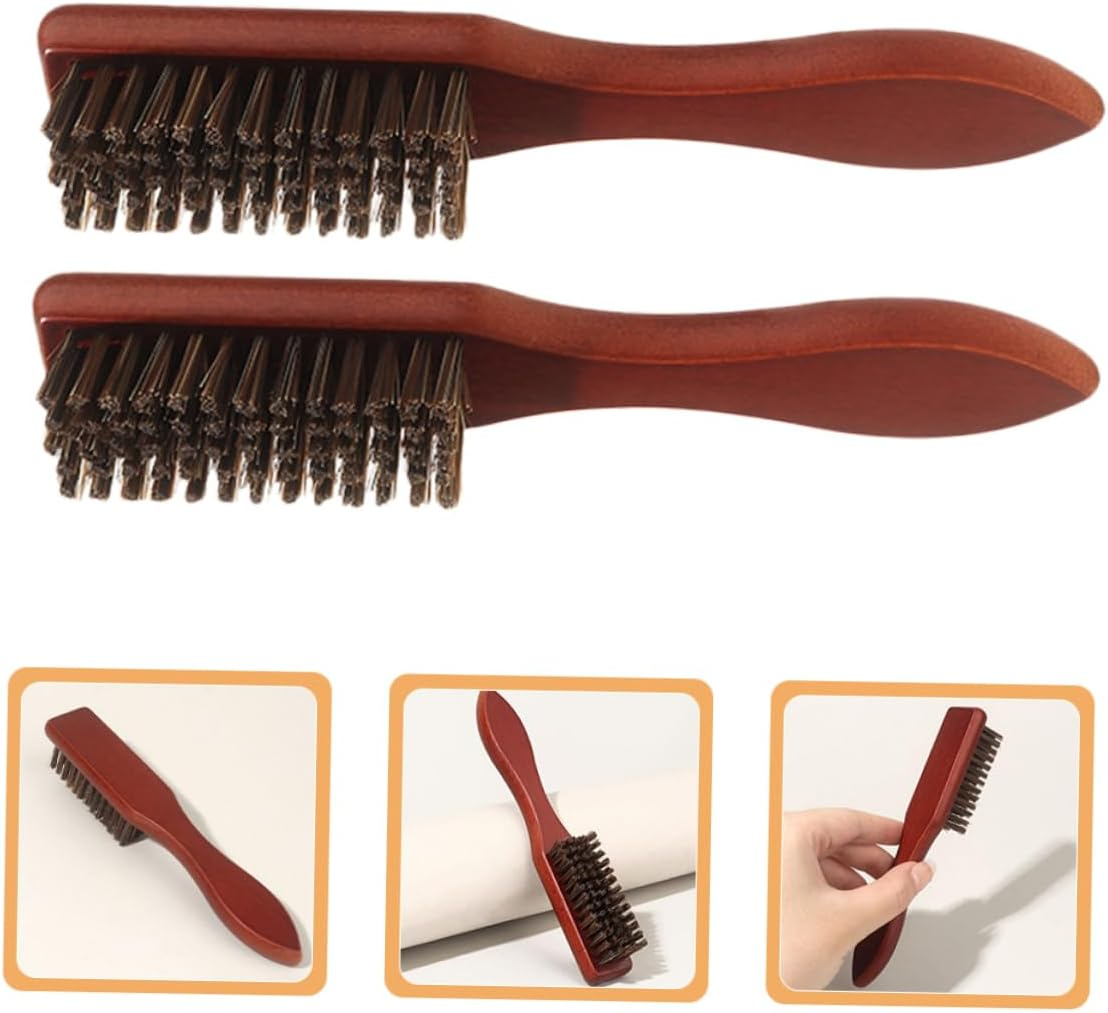 LOORGVEL 2Pcs Wooden Beard Grooming Brush Men Lightweight Detangler Brush for Styling and Maintenance for All Beard Lengths and Travel Use