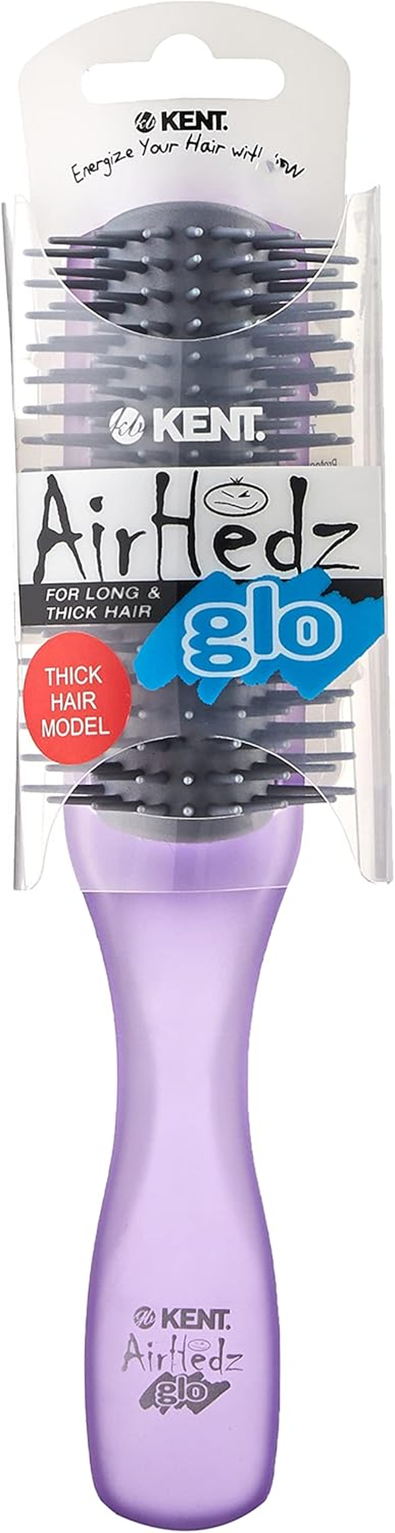 Kent Airhedz Glo Half round Detangling Brush, Purple image number 3