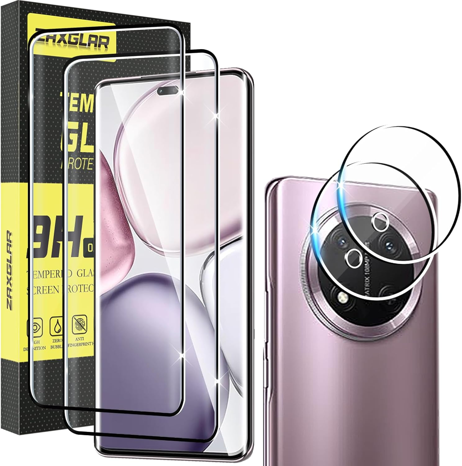 ZAXGLAR Screen Protector for Nothing Phone 3A for Tempered Glass, Pack of 2 Tempered Glass and 2 Camera Protection, HD Screen Protector, 9H Hardness Screen Protector