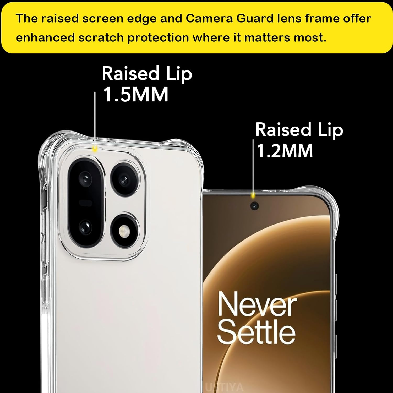 USTIYA Case for Oneplus 15 5G Clear TPU Four Corners Protective Cover Transparent Soft