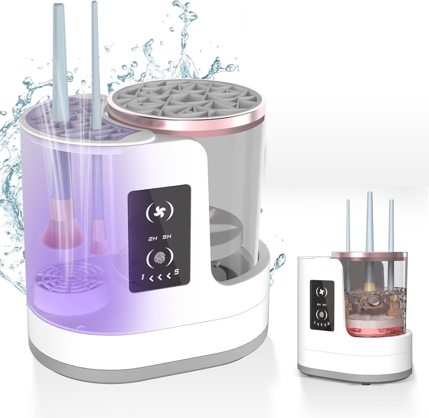 3 in 1 Electric Makeup Brush Cleaner Machine with Makeup Brush Dryer-Holder-Portable Automatic USB Cosmetic Brushes Cleaner Tool for All Size Beauty Makeup Brush Set,Contour, Eyeshadow, Blush Brush