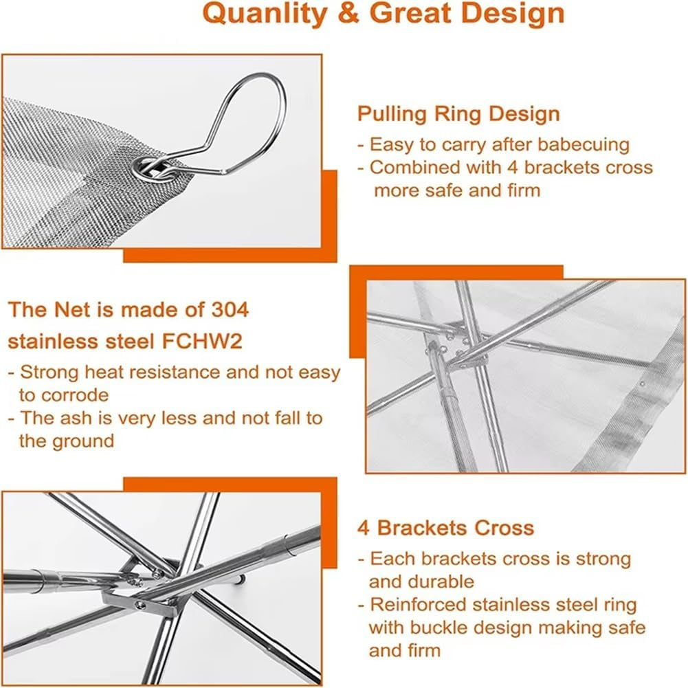 Portable Bonfire Campfire Fire Pit Collapsing Stainless Steel Mesh Fireplace Foldable Camping Fire Pit Camping Gear image number 1