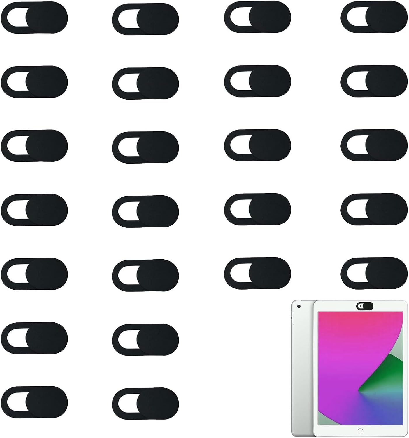 Pack of 24 Camera Cover Mobile Phone, Webcam Cover, Laptop Camera Cover, Camera Cover, Camera Cover Film, Ultra Thin, for Mobile Phone, Tablet, Laptops, Protection of Your Privacy (Black) image number 4