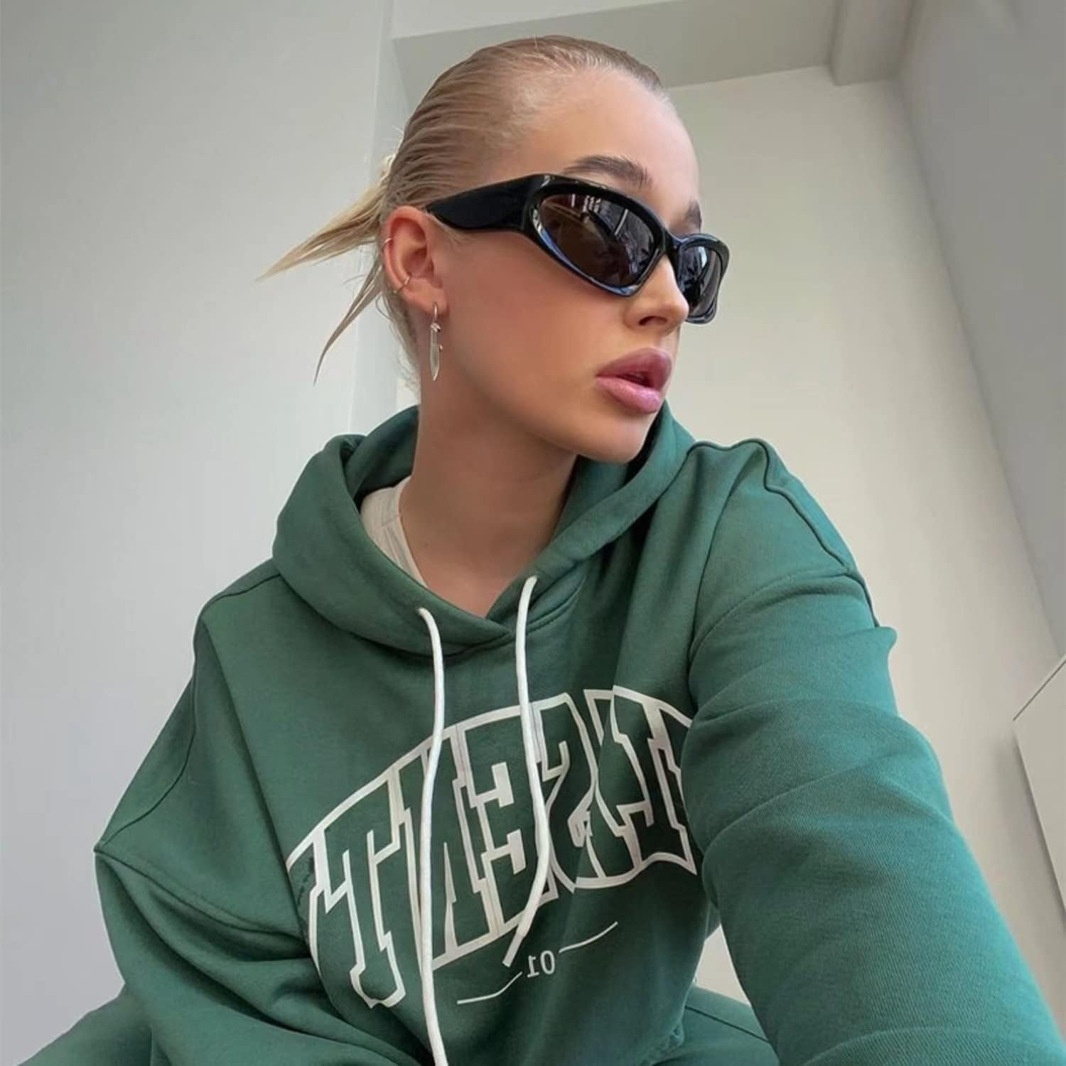 Wrap around Sunglasses for Men Women Stylish Fashion Sun Glasses Outdoor Sport Sunglasses UV400 Shades - Gray image number 6