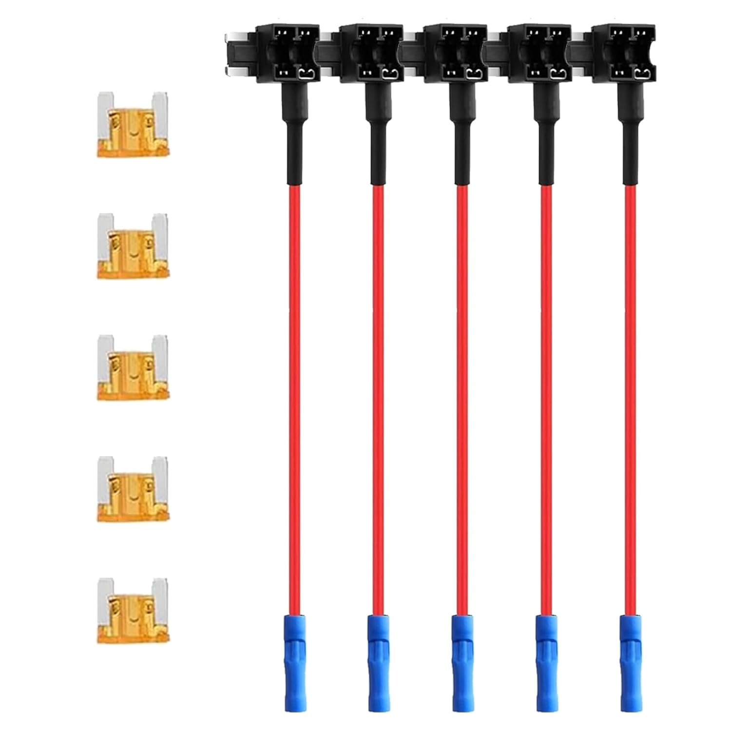 12 Pack 12V Add-A-Circuit Adapter and Fuse Kit, Standard Mini Micro2 and Low Profile Taps with Fuse for Cars Trucks Boats