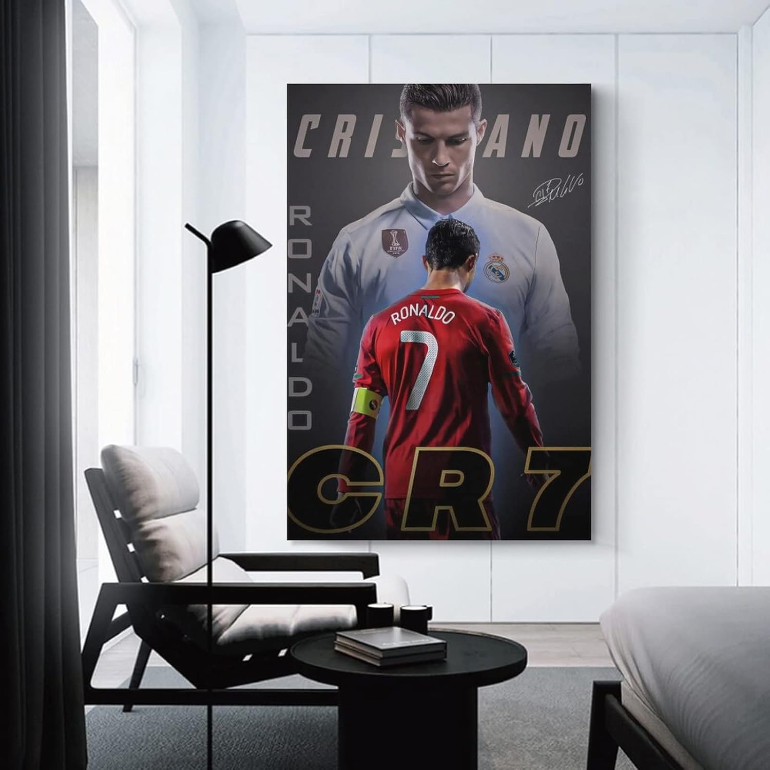 Cristiano Ronaldo Poster 1 Wall Art Canvas Print Poster Home Bathroom Bedroom Office Living Room Decor Canvas Poster Unframe: 16X24Inch(40X60Cm) image number 4