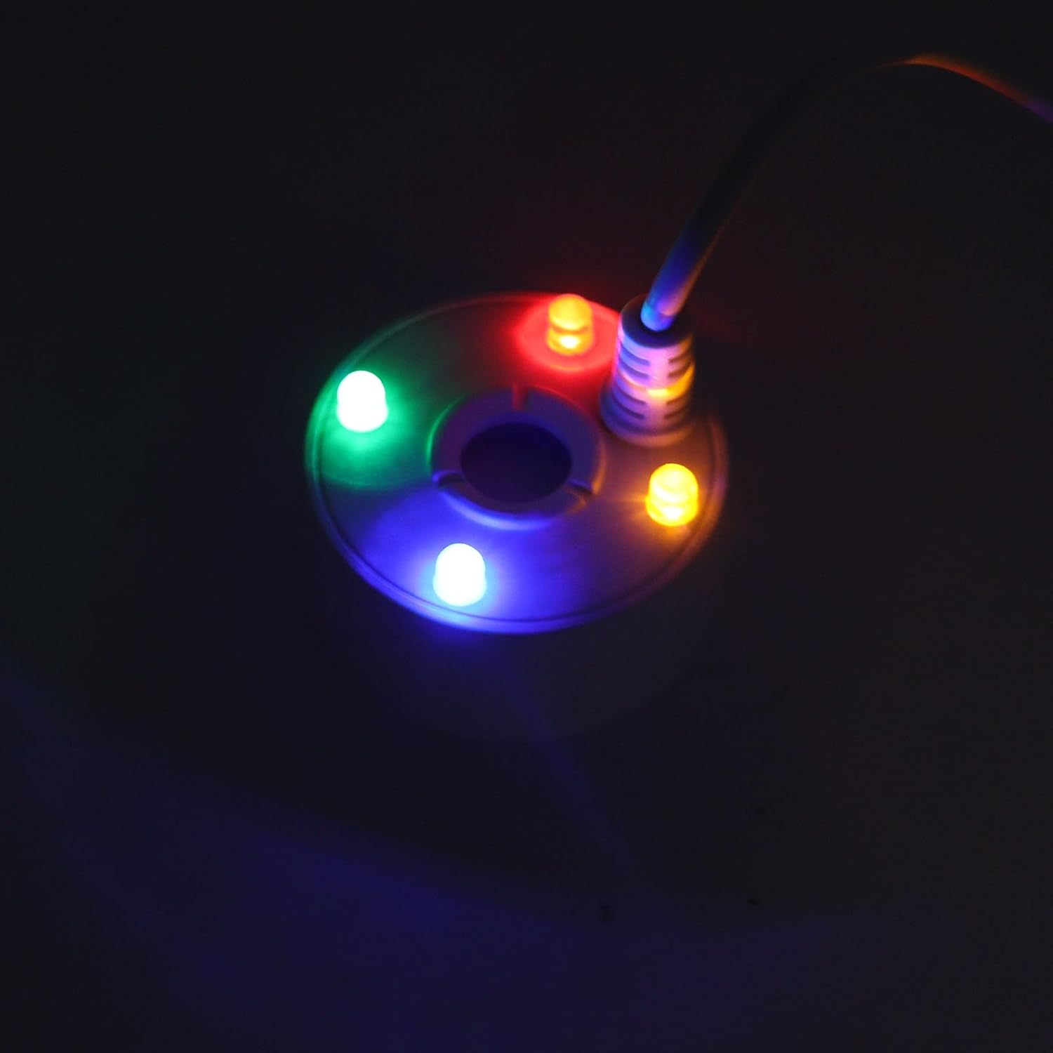 Mist Maker, 5V USB Powered Water Fountain Pond Fog Machine Atomizer Air Humidifier, Small Mist Maker Fogger with LED Changing Light for Water Feature, Christmas, Holiday