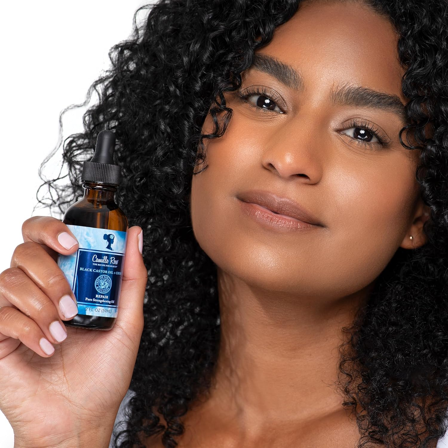 Camille Rose Black Castor Oil & Chebe Repair, Pure Hair Strengthening Oil for Shine, Growth & Strength, for All Hair Types, 2 Fl Oz image number 2